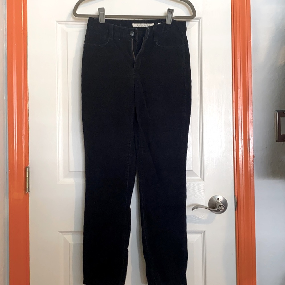 Black corduroy straight leg jeans